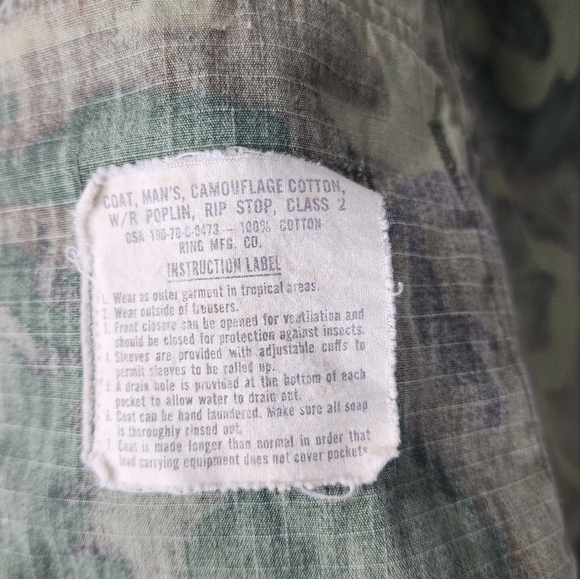 Vietnam 1970 USMC Marines Corpes ERDL Ripstop Camo Top Hot Weather Jacket Sz Xs - Picture 6 of 9